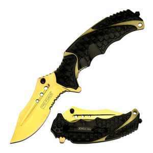 TACTICAL SPRING ASSISTED KNIFE WITH WINDOW BRREAKER 4.75" CLOSED - ELITE OP KNIVES
