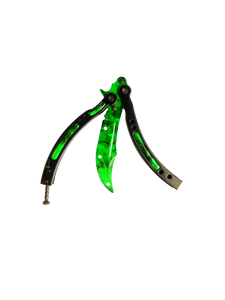 2.0 Butterfly Knife Trainer Emerald Green - ELITE OP KNIVES