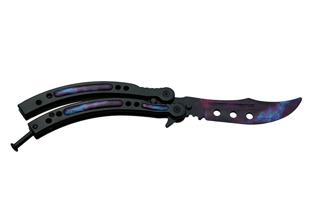 CSGO Practice Knife Balisong Butterfly Trainer - Non Sharp Dull - White  Galaxy