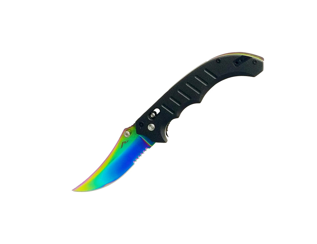 FADED RAINBOW FLIP KNIFE - ELITE OP KNIVES