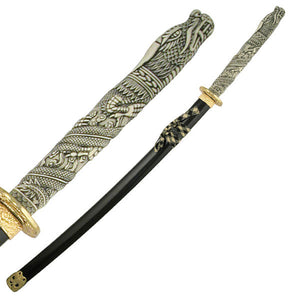 SAMURAI WHITE DRAGON HANDLE SWORD - ELITE OP KNIVES
