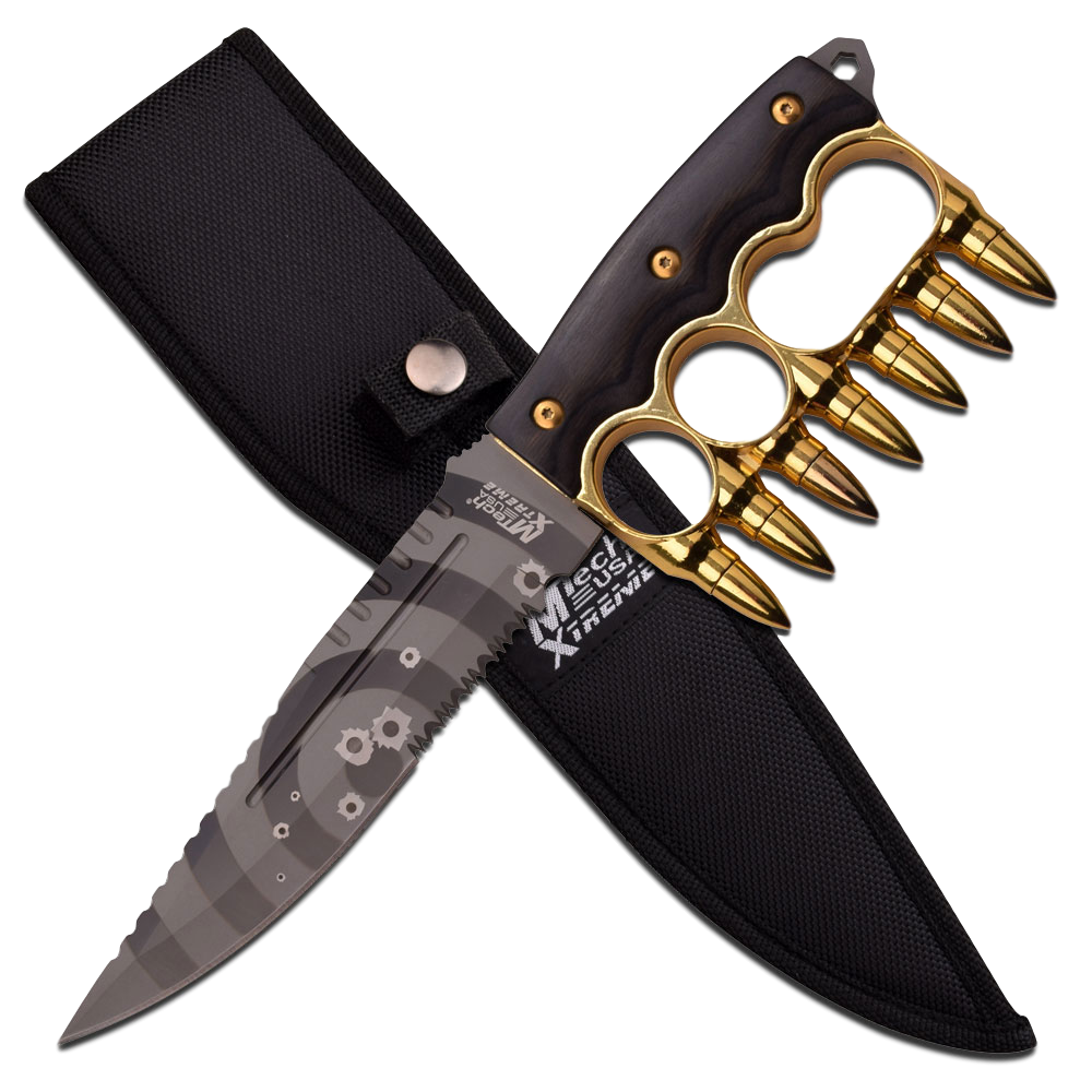 Brass Bullet Knuckle Xtreme Knife - ELITE OP KNIVES