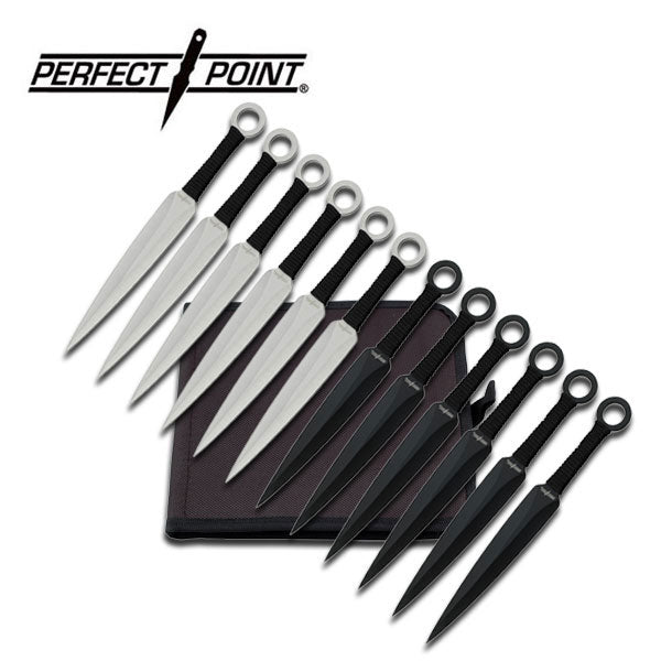 12 PCs 6 Ninja Hunting Rainbow Tactical Kunai Throwing Knife Set + Case -  MEGAKNIFE