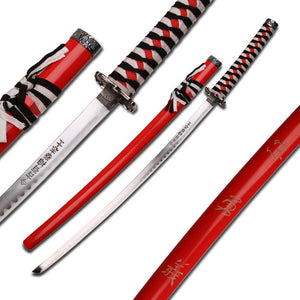 Japanese Samurai Red and Black Sword - ELITE OP KNIVES