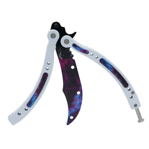 2.0 Butterfly Knife Trainer White Galaxy - ELITE OP KNIVES